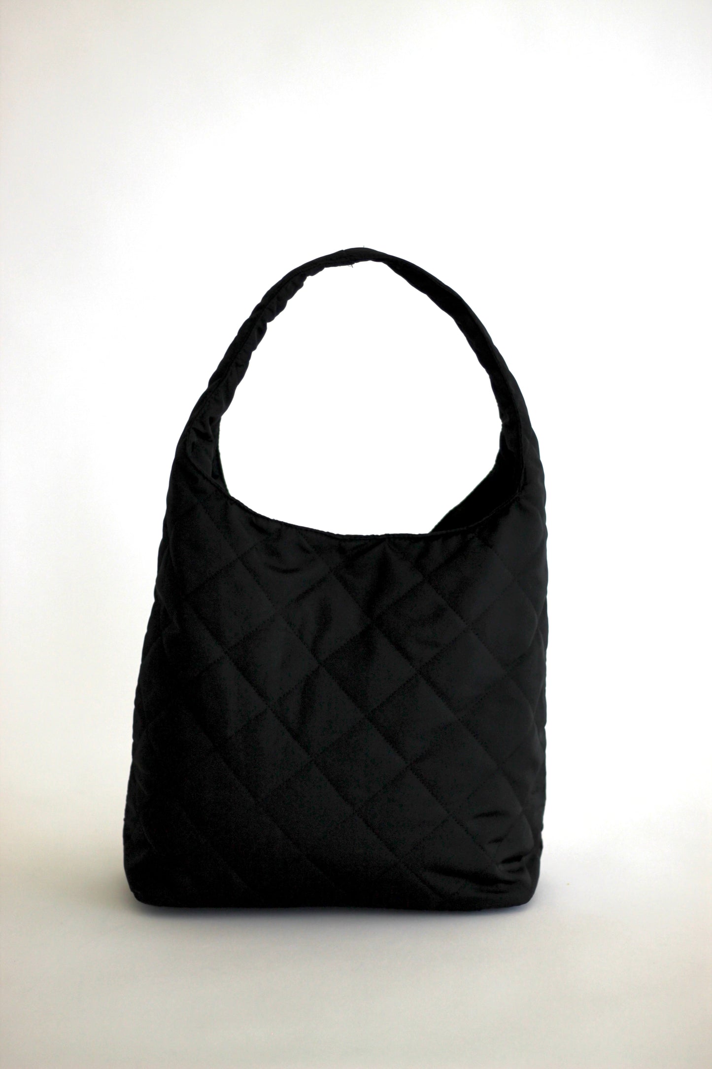 Black Quilted Puffer Tote