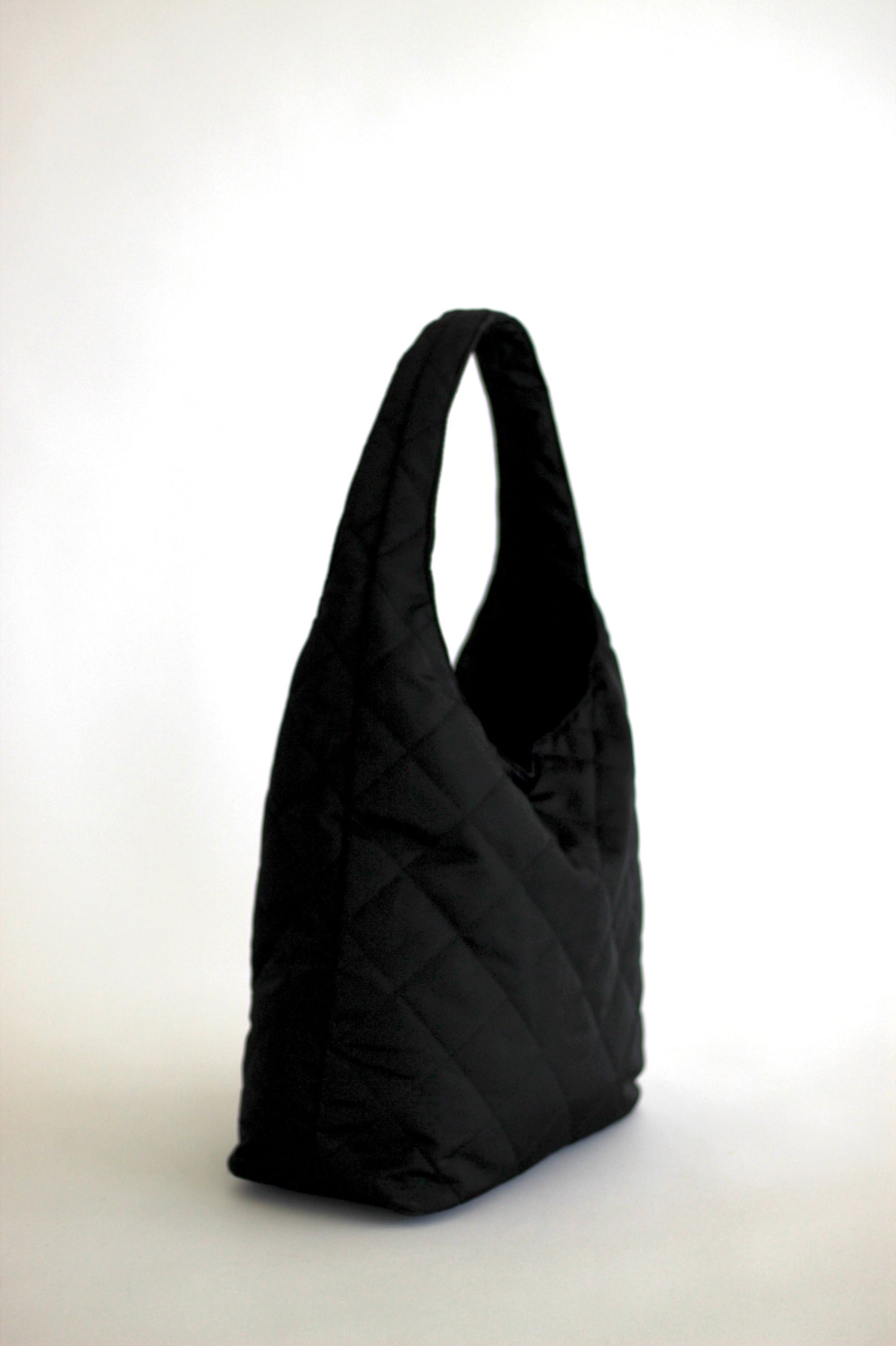 Black Quilted Puffer Tote