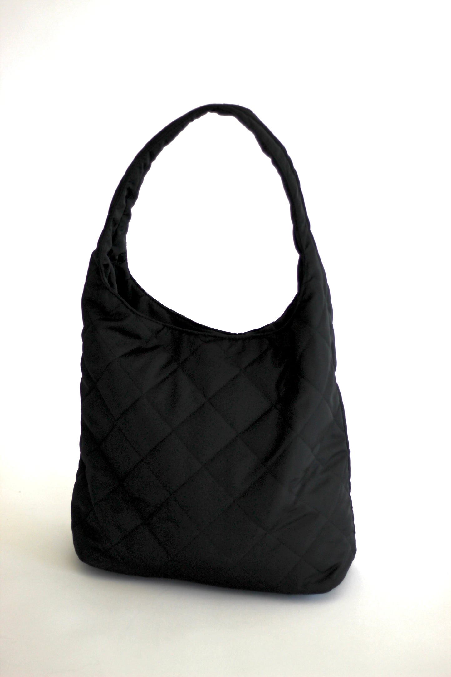 Black Quilted Puffer Tote