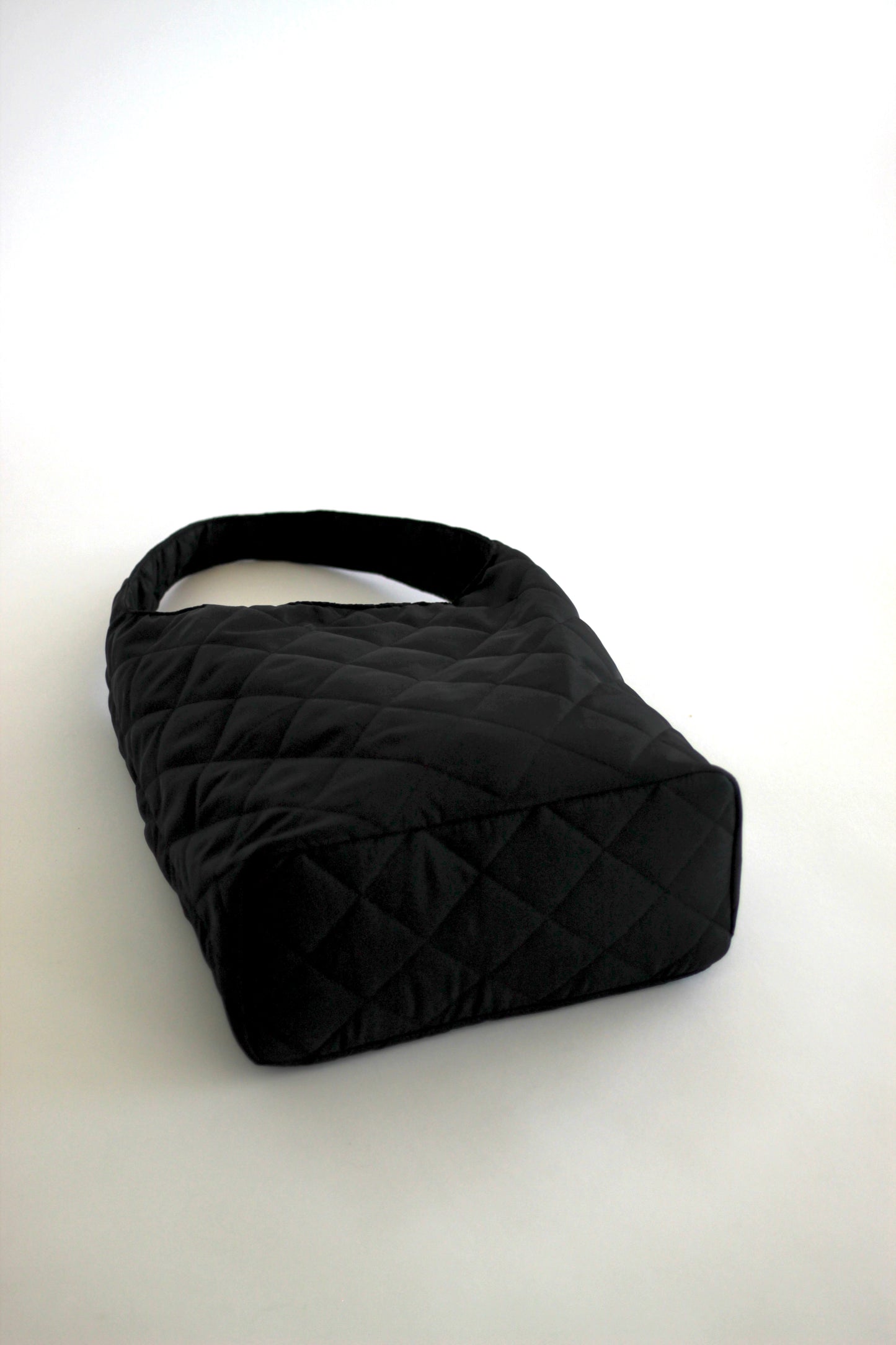 Black Quilted Puffer Tote